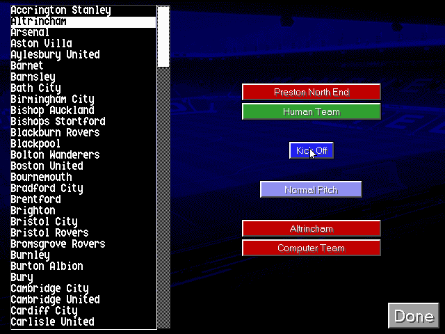 Manchester United: The Double screenshot 3 for Amiga